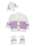 Mee Mee Baby Sweater Sets (White, Purple, Neon Pin